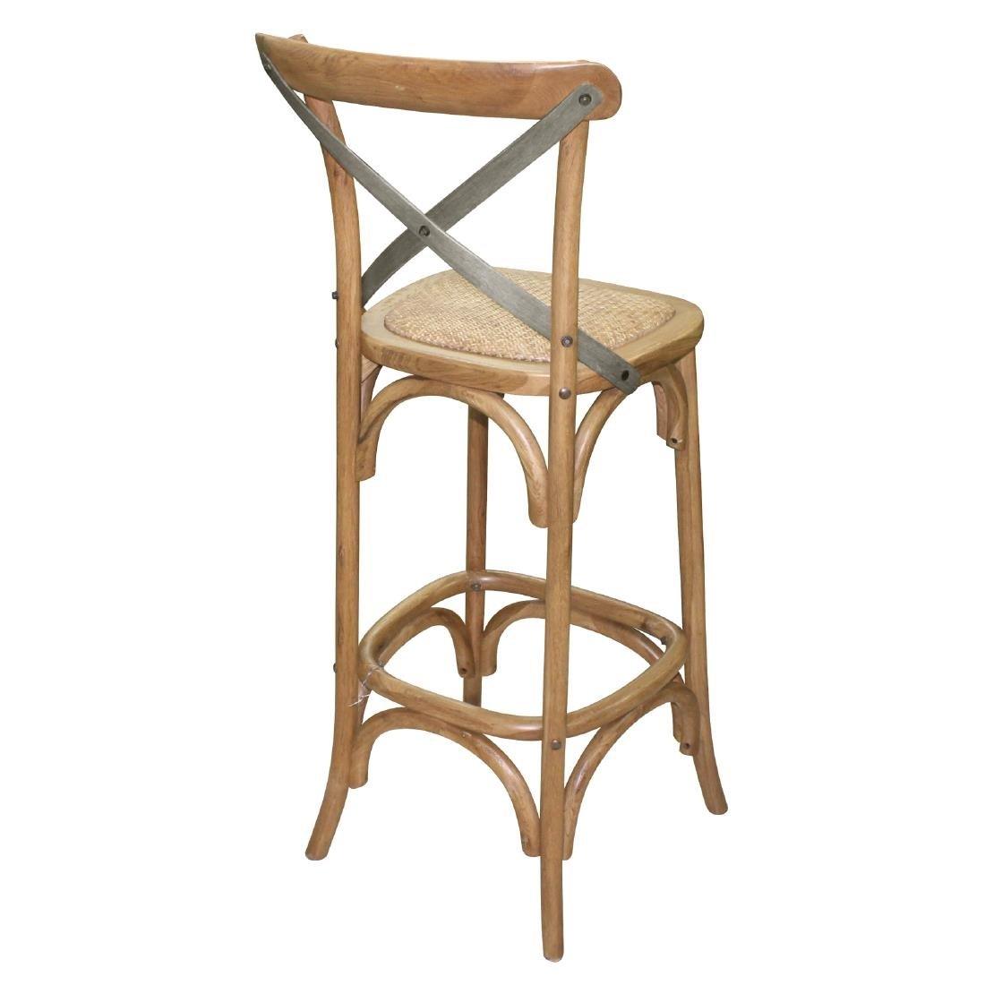 Tabouret de bar en bois avec dossier croisé Bolero métal - FRANCE CHR