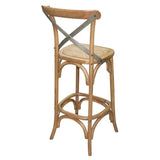 Tabouret de bar en bois avec dossier croisé Bolero métal - FRANCE CHR