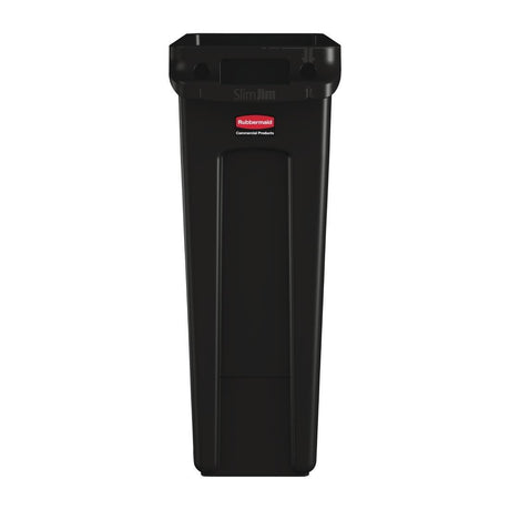 Collecteur de recyclage avec conduits d'aération Rubbermaid Slim Jim noir 87L - FRANCE CHR