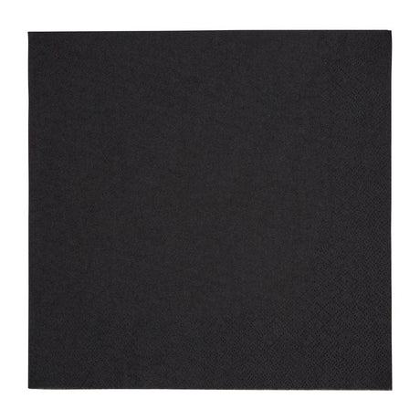 Serviettes dîner 3 plis format 1/4 Fiesta Recyclable 400mm noires (lot de 1000) - FRANCE CHR