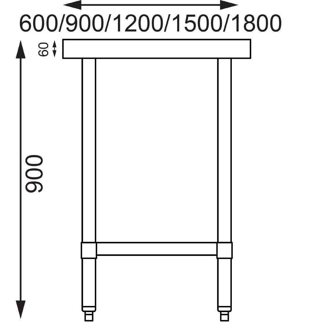 Table de préparation sans rebord en acier inoxydable Vogue 1800 x 600mm - FRANCE CHR