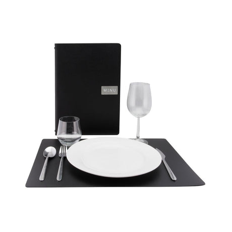 Set de table en cuir recyclé brut Securit Leather noir - FRANCE CHR