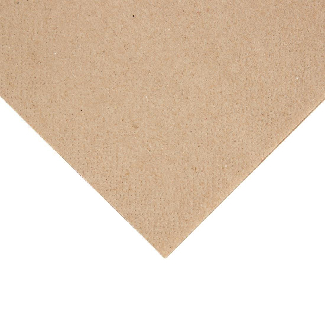 Serviettes cocktail recyclées 2 plis pliage 1/4 Fiesta Recyclable 240mm kraft (lot de 4000) - FRANCE CHR