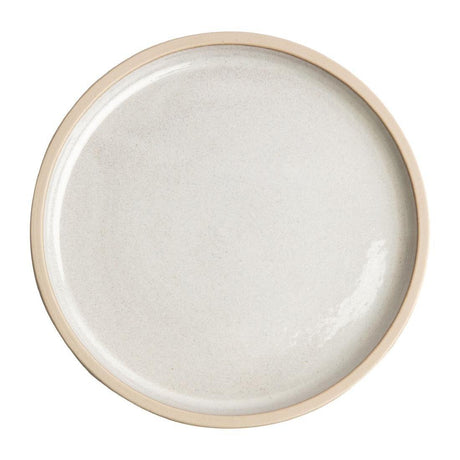 Assiettes plates bord droit blanc Murano Olympia Canvas 25 cm (Lot de 6) - FRANCE CHR