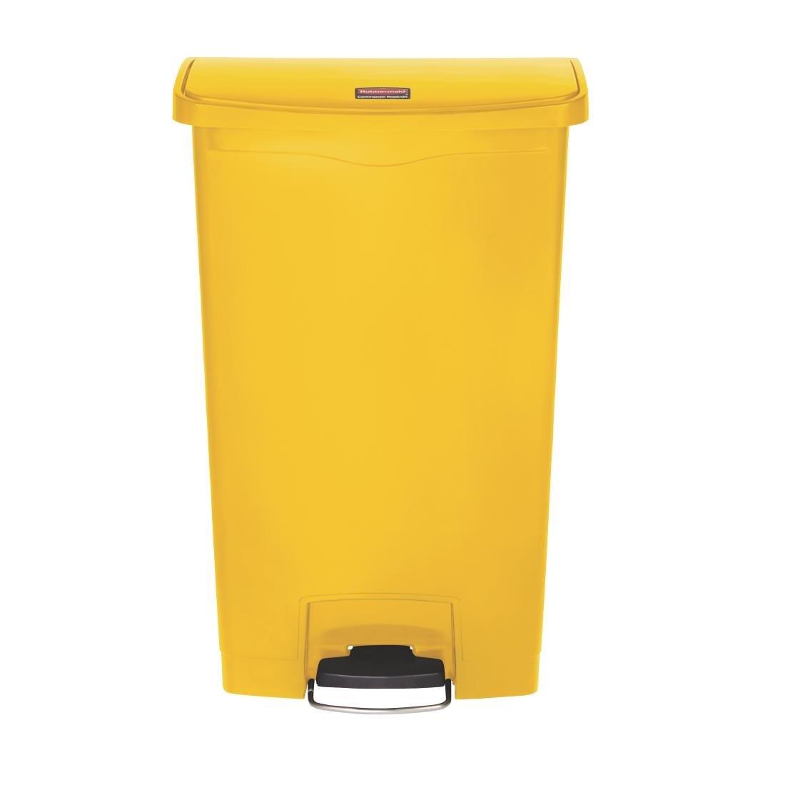 Poubelle à pédale frontale large Slim Jim Step-On Rubbermaid jaune 68L - FRANCE CHR