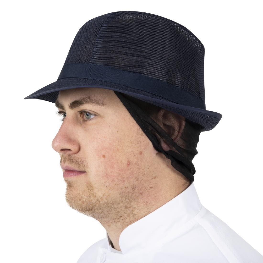 Chapeau Trilby bleu marine avec résille M - FRANCE CHR