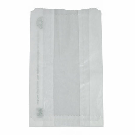 Grands sacs snack chaud en papier glassine compostable avec fenêtre NatureFlex Vegware (Lot de 500) - FRANCE CHR