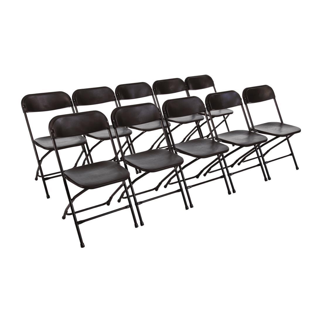 Chaises pliantes Bolero noires (Lot de 10) - FRANCE CHR