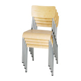 Chaises avec assise et dossier en bois Bolero Cantina galvanisées (lot de 4) - FRANCE CHR