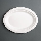 Assiettes ovales compostables en bagasse Fiesta Compostable 316mm (lot de 50) - FRANCE CHR