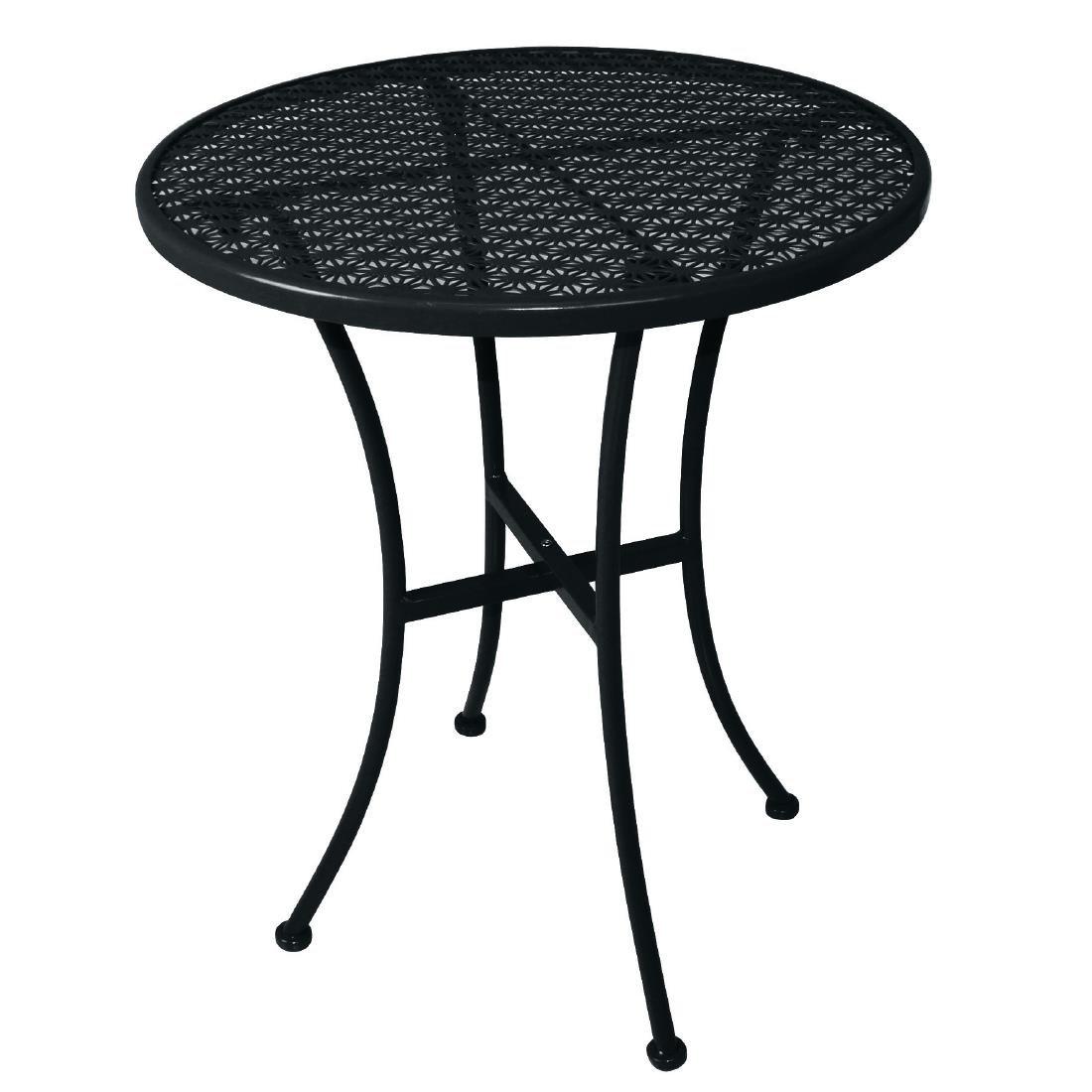 Table bistro ronde en acier ajouré Bolero noire 600mm - FRANCE CHR