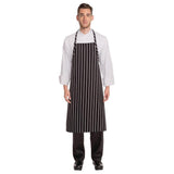 Tablier bavette tissé Chef Works Premium rayures noires et blanches - FRANCE CHR