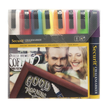 Feutres craie à encre liquide coloris assortis Securit 6mm (lot de 8) - FRANCE CHR