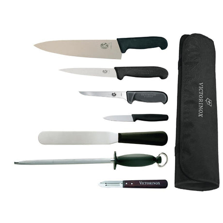 Ensemble de couteaux Victorinox Hygiplas et Vogue avec couteau chef 21,5cm et étui - FRANCE CHR