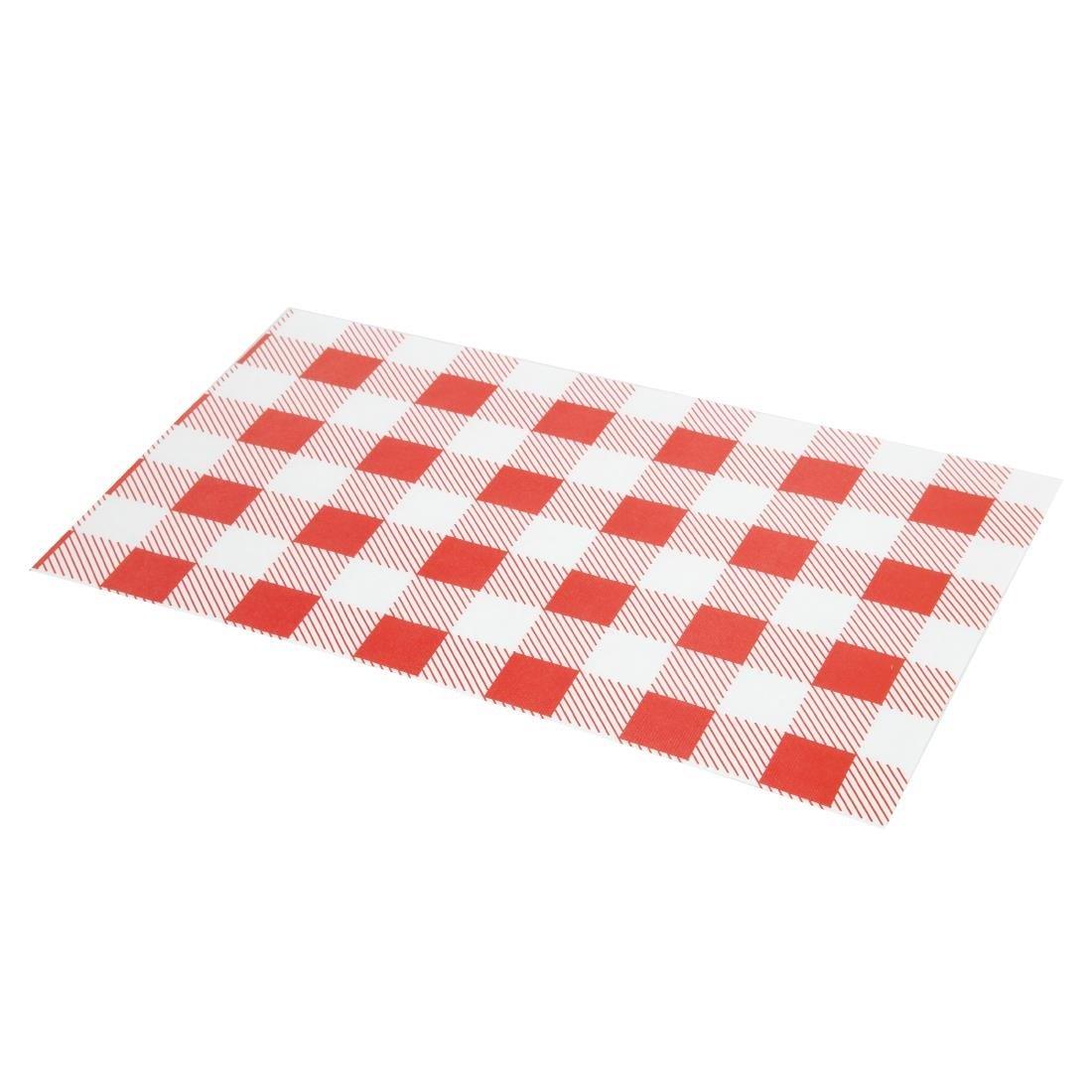 Papier ingraissable vichy rouge 190 x 310mm (lot de 200) - FRANCE CHR