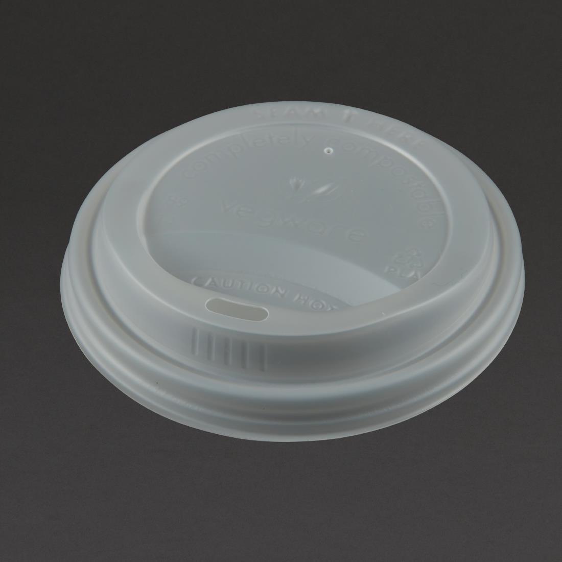 Couvercles compostables pour gobelets boissons chaudes Vegware 34 cl / 45,5 cl (x1000) - FRANCE CHR