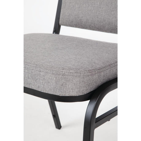 Chaise de banquet avec dossier carré et tissu gris Bolero lot de 4 - FRANCE CHR