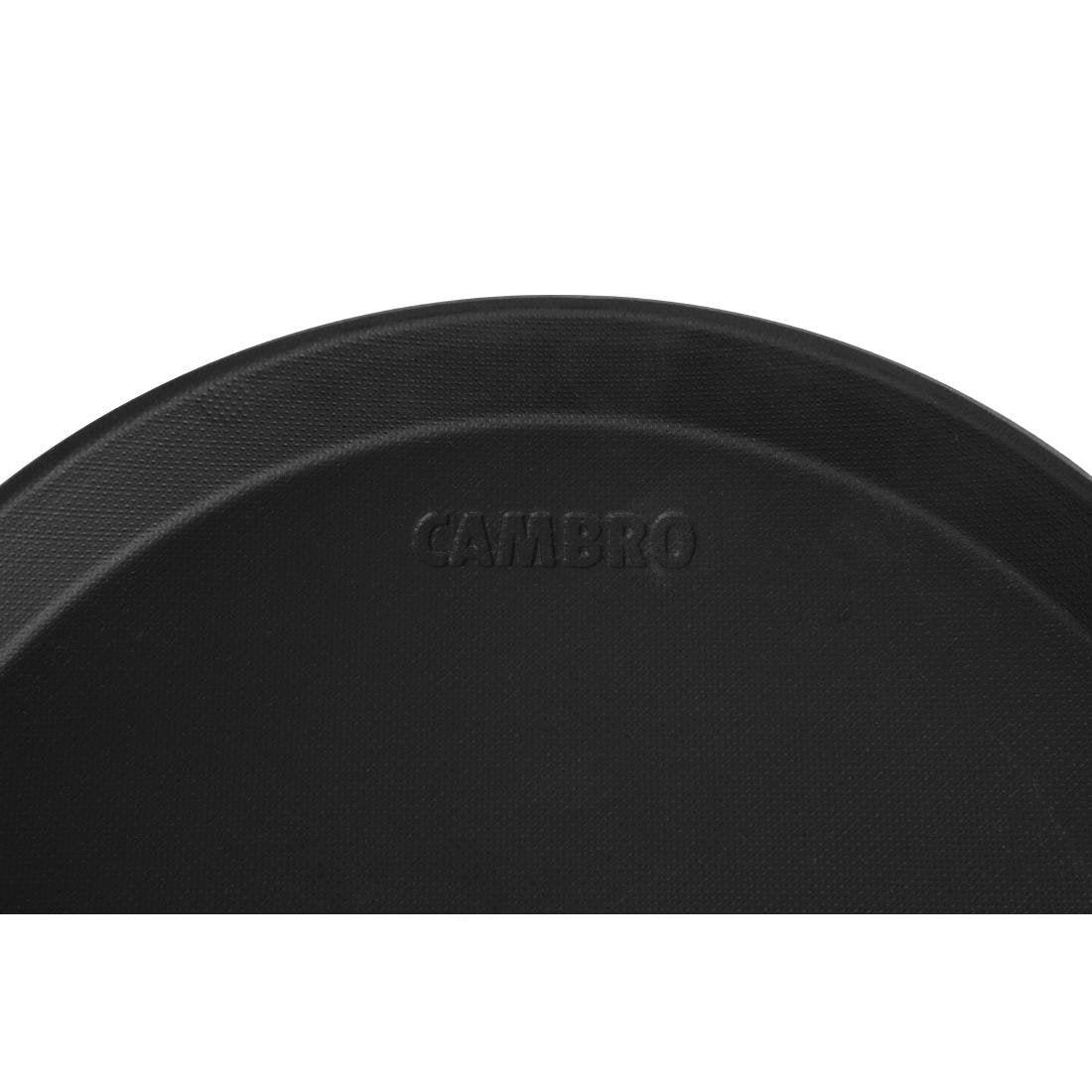 Plateau de service rond fibre de verre antidérapant Camtread Cambro noir 28 cm - FRANCE CHR