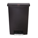 Poubelle à pédale frontale Rubbermaid Slim Jim noire 90L - FRANCE CHR