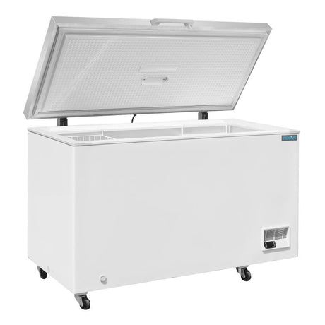 Congélateur coffre avec couvercle inox Polar Série G 385L - FRANCE CHR