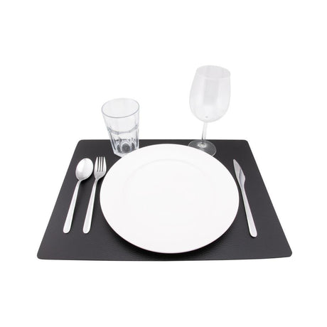 Set de table en cuir recyclé brut Securit Leather noir - FRANCE CHR