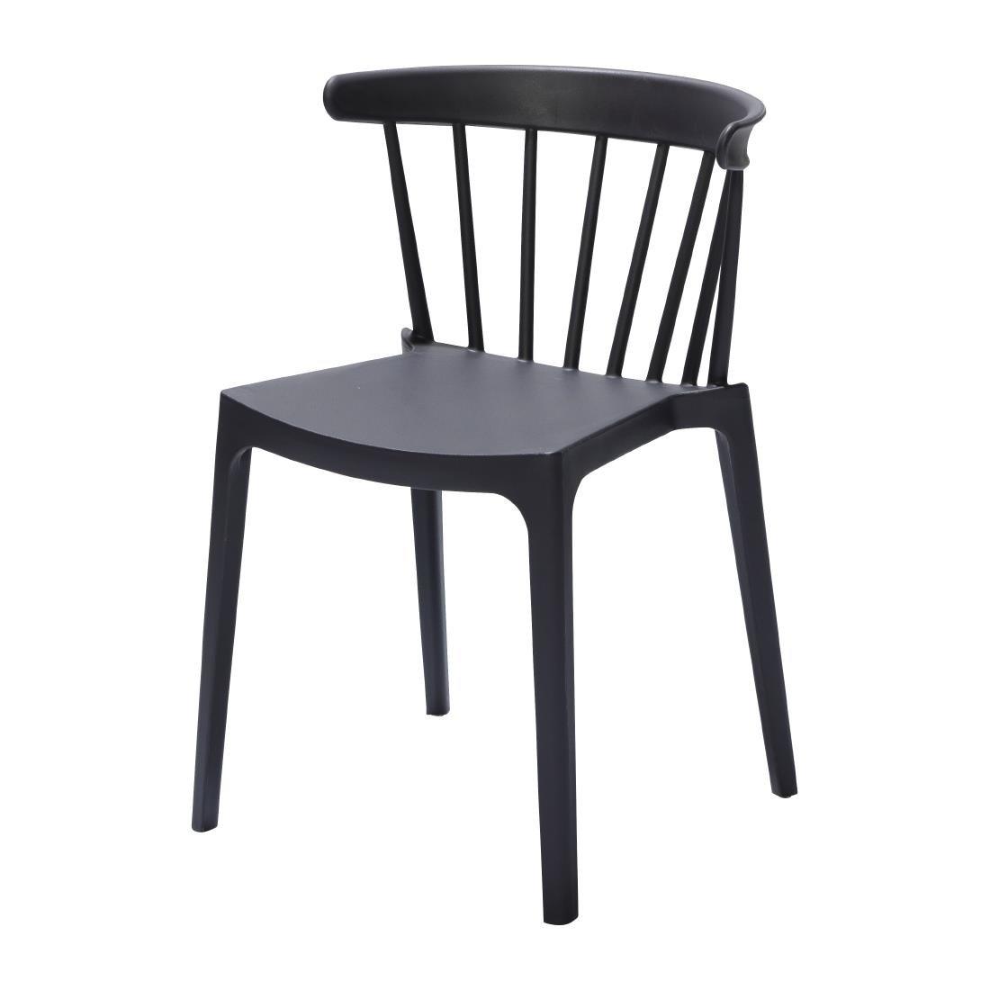 Chaises en polypropylène Windson anthracite (lot de 4) - FRANCE CHR