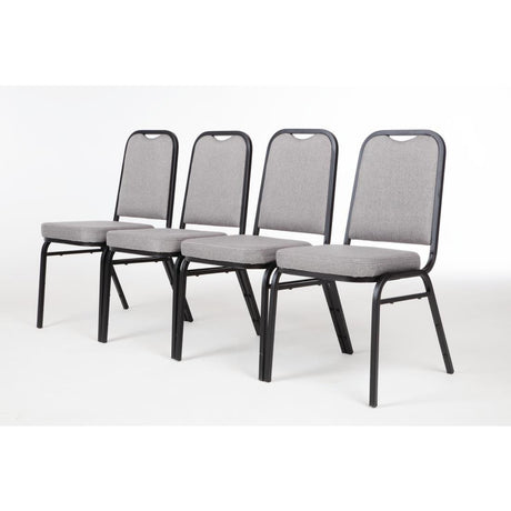 Chaise de banquet avec dossier carré et tissu gris Bolero lot de 4 - FRANCE CHR