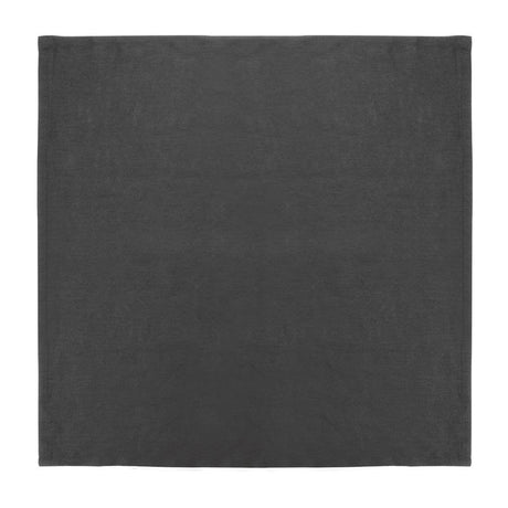 Serviettes de table en lin Olympia noires 400x400mm (lot de 12) - FRANCE CHR