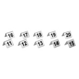 Lot de numéros de table en acier inoxydable Olympia 11-20 (Lot de 10) - FRANCE CHR
