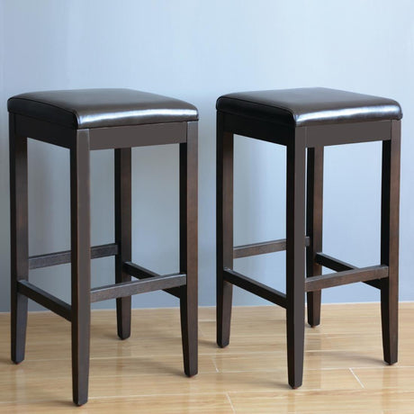 Tabourets de bar haut en simili cuir Bolero marron foncé (Lot de 2) - FRANCE CHR