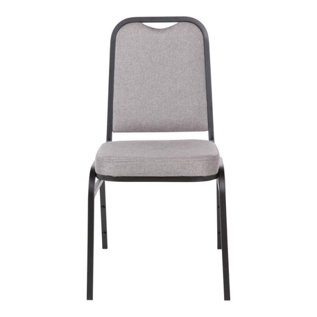 Chaise de banquet avec dossier carré et tissu gris Bolero lot de 4 - FRANCE CHR