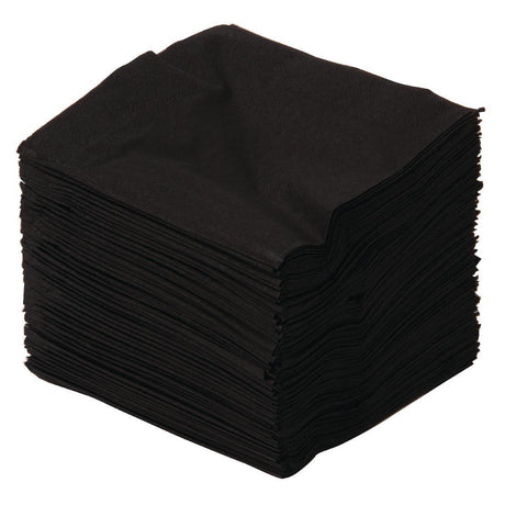 Serviettes cocktail noires 250mm (Lot de 2000) - FRANCE CHR