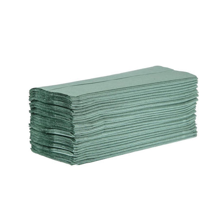 Essuie-mains 1 pli pliage en Z vert 250 feuilles Jantex (lot de 12) - FRANCE CHR