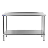 Table murale en acier inoxydable Holmes avec dosseret 1200 mm - FRANCE CHR