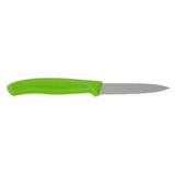 Couteau d'office lame dentée bout pointu Victorinox vert 80mm - FRANCE CHR