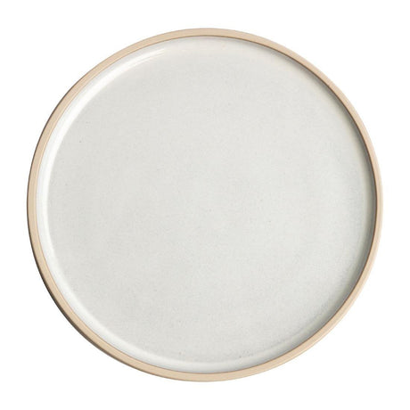 Assiettes plates bord droit blanc Murano Olympia Canvas 18 cm (Lot de 6) - FRANCE CHR