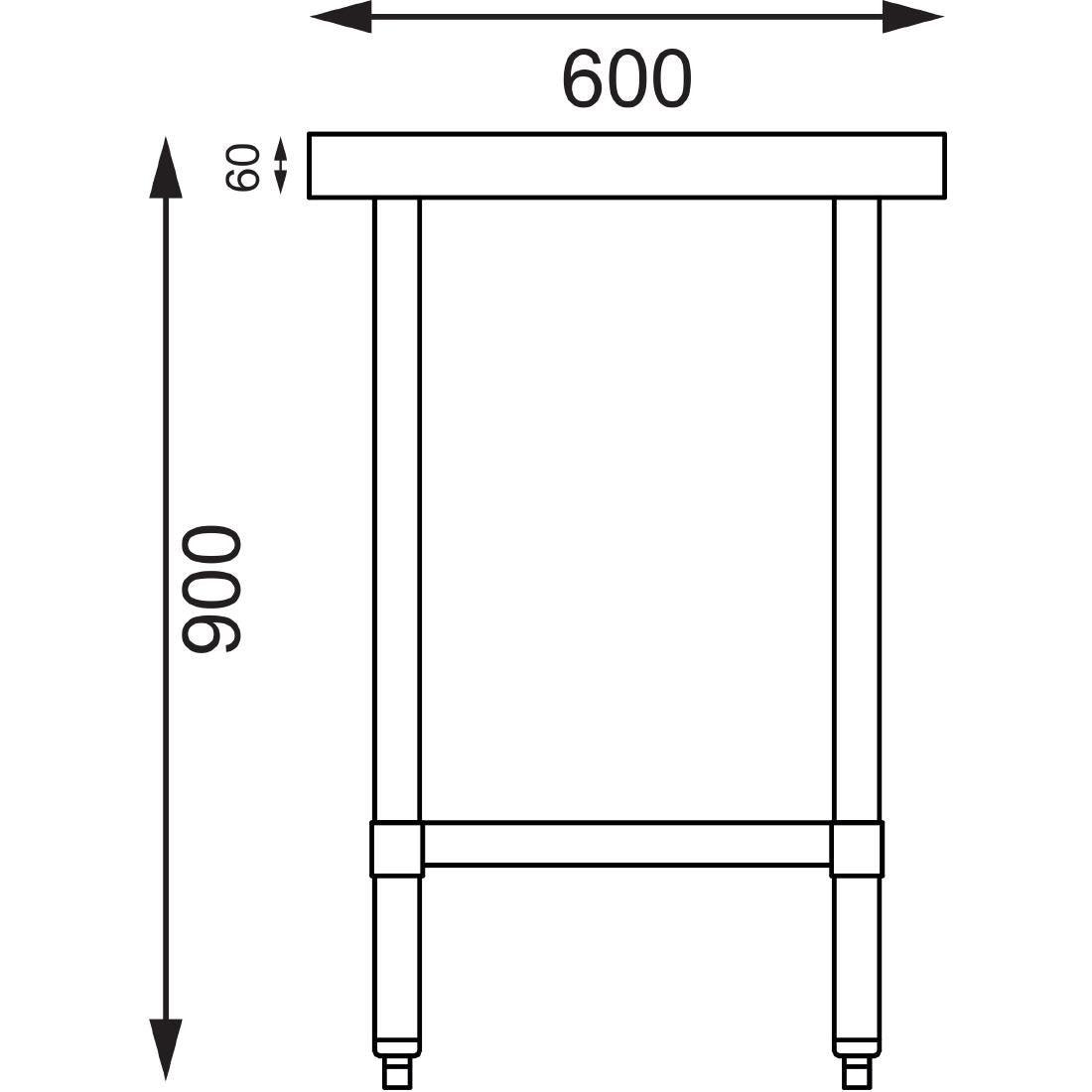 Table de préparation sans rebord en acier inoxydable Vogue 1200 x 600mm - FRANCE CHR