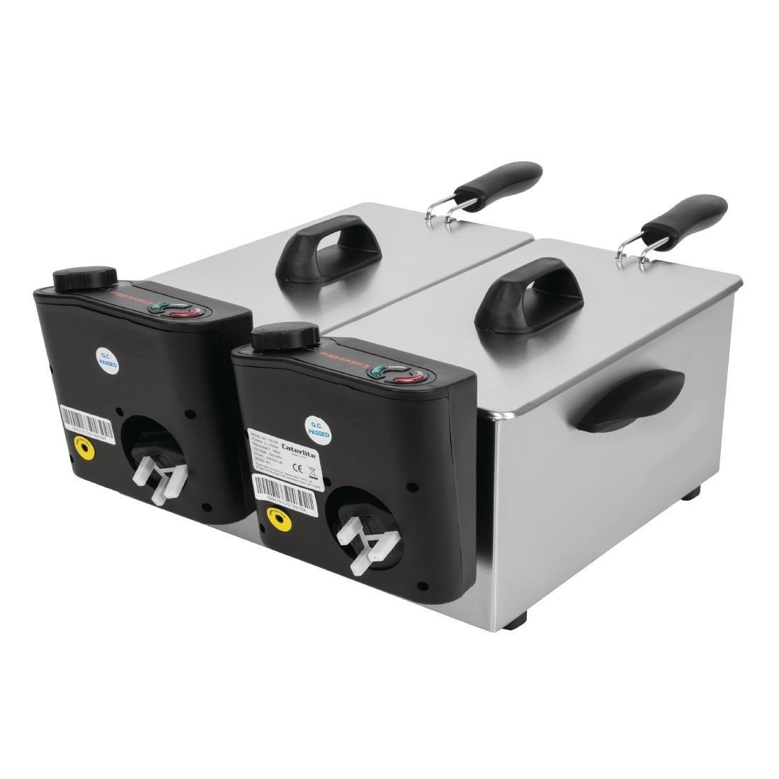 Friteuse de comptoir double Caterlite peu intensive 2x 3,5L - FRANCE CHR