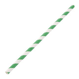 Pailles en papier compostables Fiesta Compostable rayées vert et blanc - FRANCE CHR