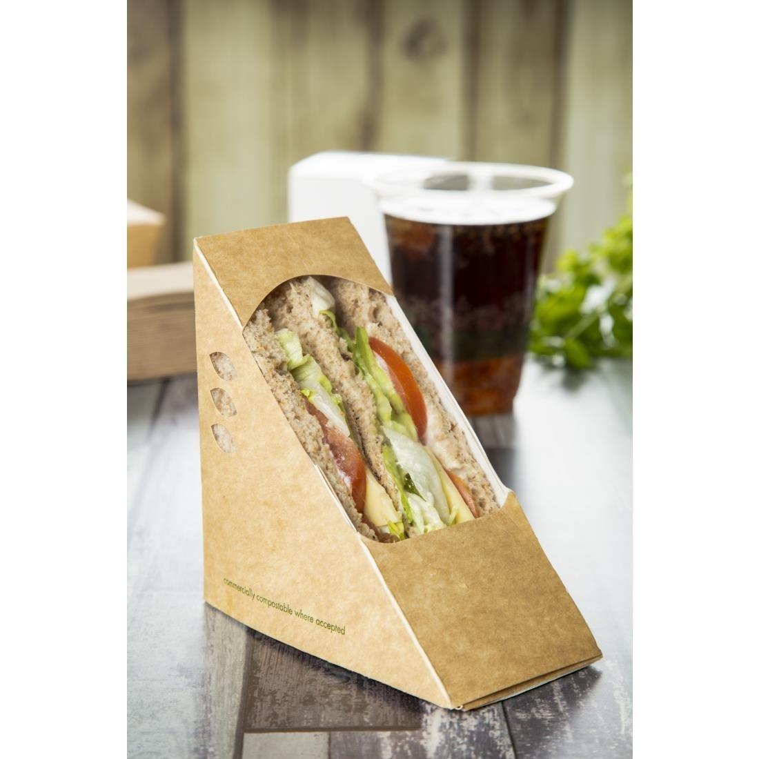 Boîtes sandwichs triangles kraft standards Vegware 65mm (x500) - FRANCE CHR