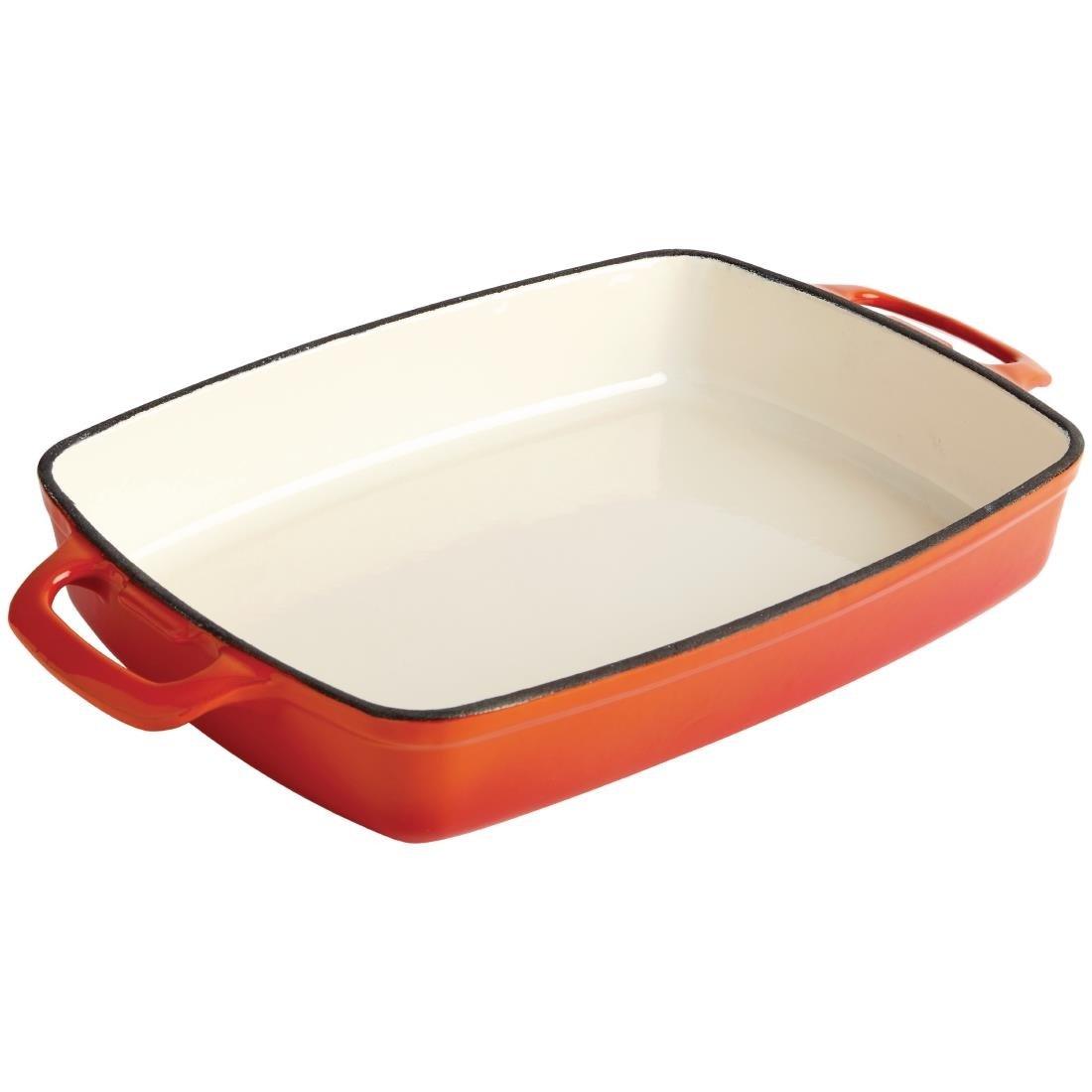 Plat en fonte rectangulaire Vogue orange 2,8L - FRANCE CHR