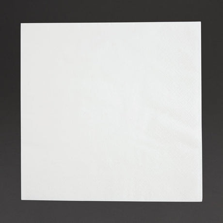 Serviettes cocktail 1 pli format 1/4 Fiesta Recyclable 300mm blanches (lot de 5000) - FRANCE CHR