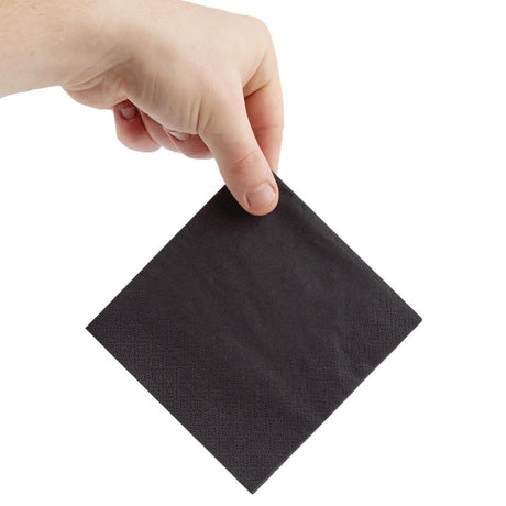 Serviettes cocktail 2 plis pliage 1/4 Fiesta Recyclable 240mm noires (lot de 4000) - FRANCE CHR