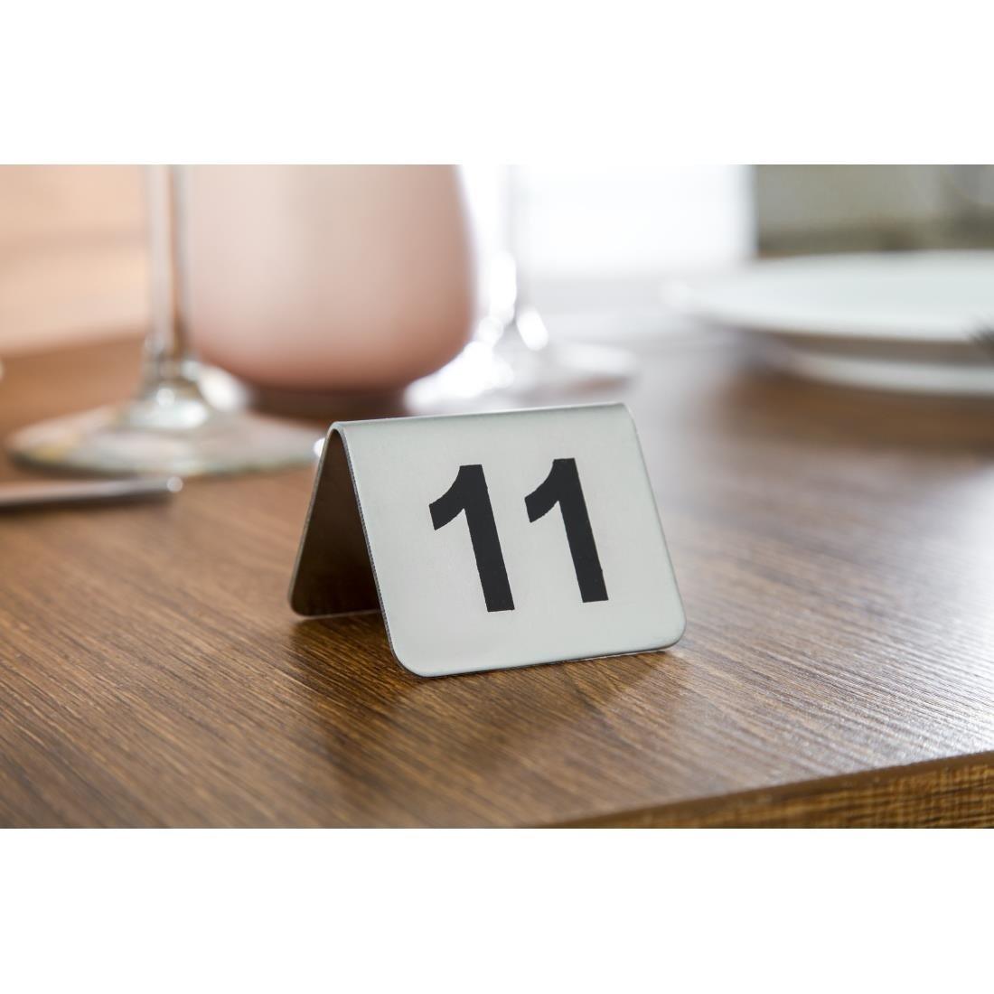 Lot de numéros de table en acier inoxydable Olympia 11-20 (Lot de 10) - FRANCE CHR