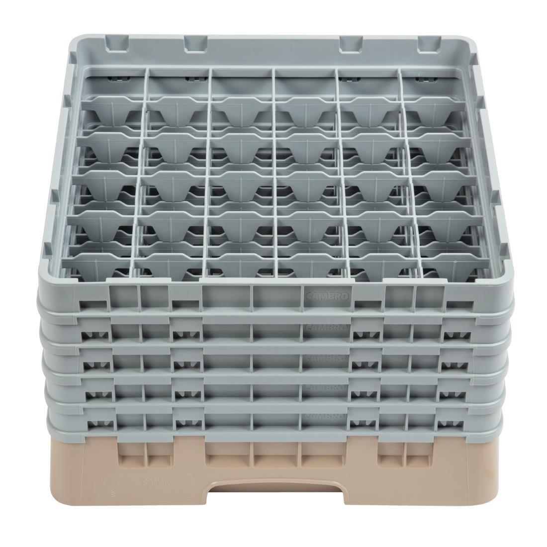 Casier à verres 36 compartiments Camrack Cambro beige hauteur max 257mm - FRANCE CHR