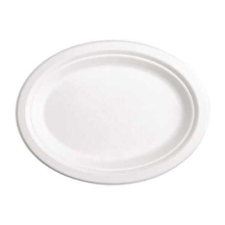 Assiettes ovales compostables en bagasse Fiesta Compostable 316mm (lot de 50) - FRANCE CHR