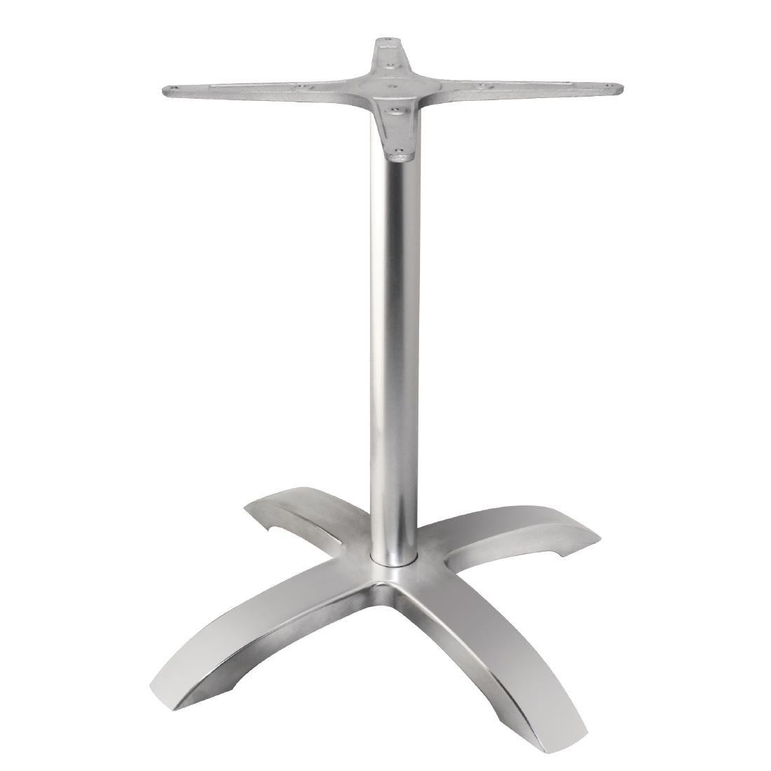 Pied de table 4 branches Bolero aluminium brossé - FRANCE CHR