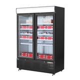 Vitrine réfrigérée négative avec caisson lumineux Polar Série G 920L noire - FRANCE CHR