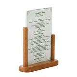 Porte-menu de table acrylique avec cadre en bois Securit teck A5 - FRANCE CHR