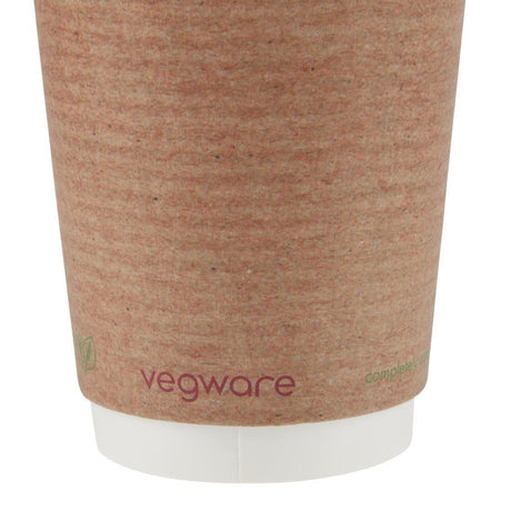 Gobelets boissons chaudes double paroi compostables Vegware 340ml (lot de 500) - FRANCE CHR